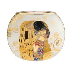 Vase Gustav Klimt - The Kiss, 26 / 10 / 22 cm, Glass, Goebel