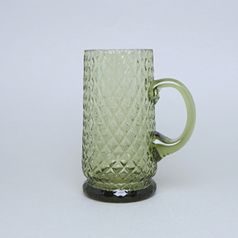 Beer mug - Káro (Green), 500 ml, Floriánova huť