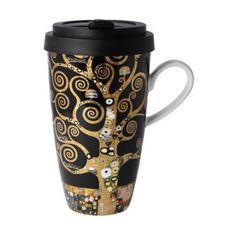 Artist Mug with lid Gustav Klimt - Tree of Life, 0,45 l, Fine Bone China, Goebel