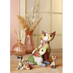 Figurine R. Wachtmeister - Cats Tea and Tazio, 9 / 6 / 8 cm, Porcelain, Cats Goebel