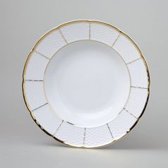 NATÁLIE zlatá: Talíř hluboký 23 cm, Thun 1794, karlovarský porcelán