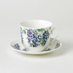 Vistárie: Šálek 420 ml a podšálek 17 cm snídaňový, anglický kostní porcelán Roy Kirkham