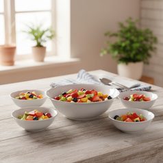 Plate Set for 6 people (25, 23, 19), Ophelia White with bottom sign, Thun 1794