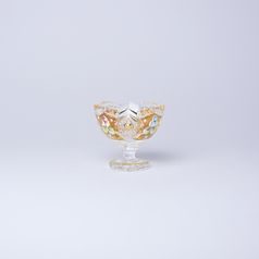 Cut Crystal Bowl on stand, 68 mm, Gold + Enamel, Jahami Bohemia