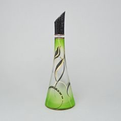 Studio Miracle: Vase Green, 25 cm, Hand-decorated by Vlasta Voborníková