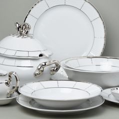 Dining set for 6 persons, Thun 1794 Carlsbad porcelain, MENUET platinum