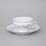 Gold line: Tea cup and saucer 205 ml / 16 cm, Thun 1794 Carlsbad porcelain, BERNADOTTE roses
