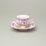 Šálek 80 ml mokka a podšálek 11 cm, Empír, dekor 562 páv, Růžový porcelán z Chodova