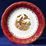 Dish round deep 32 cm, Hunting ruby red, Carlsbad porcelain