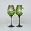 Studio Miracle: Wine Glasses Green-Brown, 2 pcs. 250 ml, Hand-decorated by Vlasta Voborníková