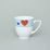 Hrnek Lea 360 ml hladký, srdíčka + tyrkysové pruhy, Thun karlovarský porcelán