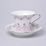 Cup tall footed 200 ml + saucer 15 cm, Světlana white-rose, decor 158, Leander Rose china