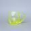 Glass OPTICA with handle (uranium glass), 300 ml, Glassworks Janov