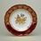 Plate deep 23 cm, ruby + gold rose, Carlsbad porcelain