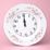 Pink line: Wall clock 27 cm cm, Thun 1794 Carlsbad porcelain, BERNADOTTE roses