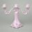 Candleholder 3 - arm 24,5 cm, Lenka 247, Rose china Chodov