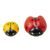 JOYOUS LADYBUG DESIGN SCULPTURED porcelain bowls (SET/2)(BIG RED AND SMALL YELLOW LADYBUG) 7,5 x 8,1 x 3,5 cm, FRANZ porcelain