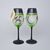 Studio Miracle: Wine Glasses Green, 2 pcs. 250 ml, Hand-decorated by Vlasta Voborníková