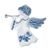 Christmas decoration - Angel with trumpet 8,8 x 9,4 cm reversible, Original Blue Onion Pattern