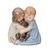 Boy and girl in a hug with a small dog 8,5 cm, Royal Copenhagen porcelain figurines