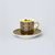Cup 100 ml mocca + saucer 10,5 cm, inner gold, brown, Leander Loučky