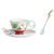 Everlasting Love Camellia design sculptured porcelain cup and saucer + spoon 16,5 x 8 cm, FRANZ Porcelain