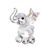 Baby elephant with buterfly, 42 x 40 mm, Crystal Gifts and Decoration PRECIOSA