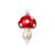 Christmas Glass Fly Agaric Mushroom Ornament (Large), 9 cm, Czech Ornaments MIJA