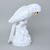 Papoušek 16 x 24,5 x 30 cm, Bílá + zlato, malá prasklinka, Porcelánové figurky Duchcov