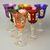Wine glass coloured 220 ml, set of 6, enamel flowers + gold, Bohemia crystal gold