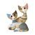 Cats Kaja and Mika 7 / 6.5 / 8cm, biscuit china, Cats Goebel R. Wachtmeister