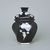 Dóza / Urna šestihran 20 x 14,5 x 13 cm , Černý fond + platina 2, Porcelán Duchcov