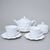 Tea / Coffee Set for 2 pers with sugar bowl, Diamond White, Goldfinger Porcelain