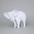 Elephant 21,5 x 9 x 16 cm, White, Porcelain Figures Royal Dux Bohemia