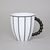 Mug Retro Z, White + Black Stripes, 400 ml, Porcelain Goldfinger