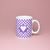 Checkered Mug "Love" with a Purple Heart, 0,23 l, Cesky porcelan a.s.