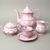 Kávová sada pro 6 osob, Sonáta, dekor 158, Leander, růžový porcelán