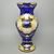 Vase 43 cm big, BLUE glass, gold + enamel, Nový Bor glass