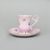 Šálek 130 ml vysoký s podšálkem Karolina, dekor 3051, Leander, růžový porcelán