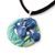 Van Gogh Iris flower design sculptured porcelain necklace 4,5 cm, FRANZ Porcelain