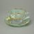 Cup 250 ml and saucer 135 mm, crystal glass + gold + enamel flowers