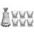 Crystal Whiskey set Plantica 6+1, Golden Rim, Aurum Crystal
