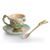 Swan Lake cup + saucer + spoon, Franz porcelain