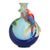 Vase 29,5 cm, Blue winged parrot, FRANZ porcelain