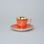 Cup 80 ml and Saucer mokka Windsor, Orange + Golden flowers, Leander 1907 Loučky