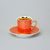 Cup 100 ml mocca and saucer 11,5 cm Sabina, inner gold, dark orange, Leander Loučky