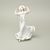 Dáma s kloboukem 16 x 11 x 23 cm, bílá + zlato, Porcelánové figurky Duchcov (2.j.)