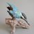 Kingfisher With A Branch, 17 x 18 x 22 cm, Pastel, Porcelain Figures Duchcov