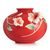 Island Beauty hibiscus flower design sculptured porcelain mid size vase 19,5 cm, Porcelain FRANZ