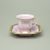 Šálek 110 ml + podšálek 14 cm Empír, dekor 513, Růžový porcelán z Chodova